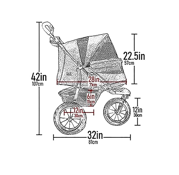 Pet Gear No-Zip Jogger Pet Stroller for Cats/Dogs