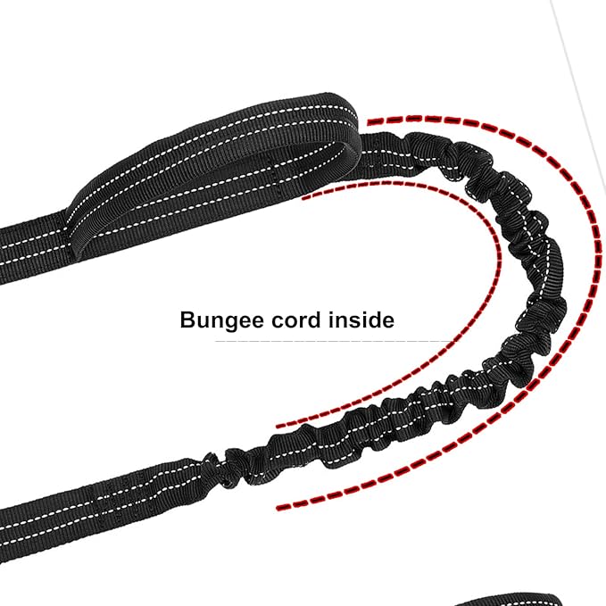 ICEFANG Tactical Dog Leash K9 Training 2 Control (6ft,Reflective Black)