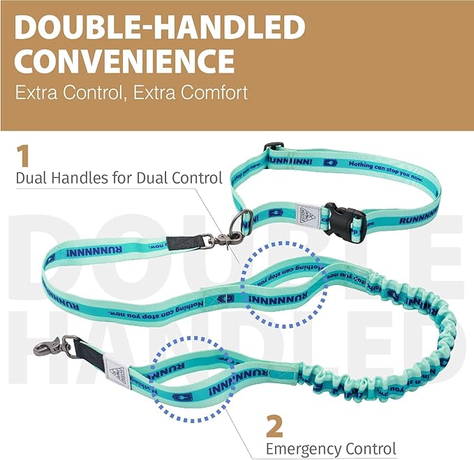 Hands Free Dog Leash with Waist Belt Lifetime Replacement 5218