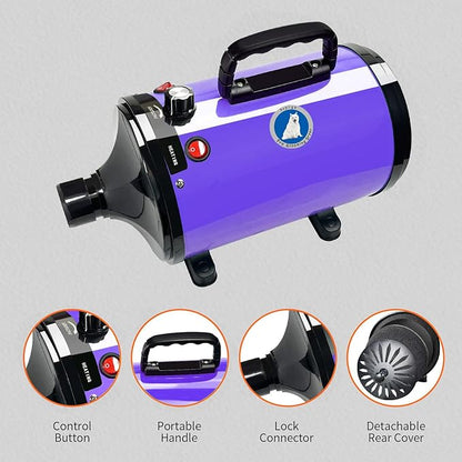 Pet Grooming Dryer with Adjustable Speed and Temperature Control