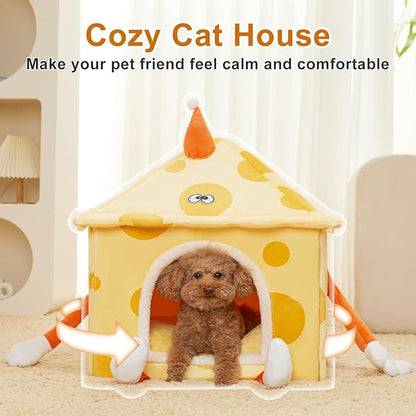 Jiupety Small Dog Bed Washable (20"x20"x21.5") Up 25lbs Cat 15lbs Dog,