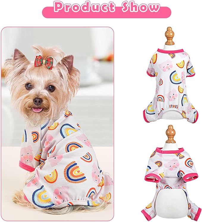 Dog Pajamas Onesie Spring Summer Dog Clothes for Small Dogs Girl Boy Soft Stretchy Pet Puppy Clothes Doggie Pjs Cat Outfit Jammies