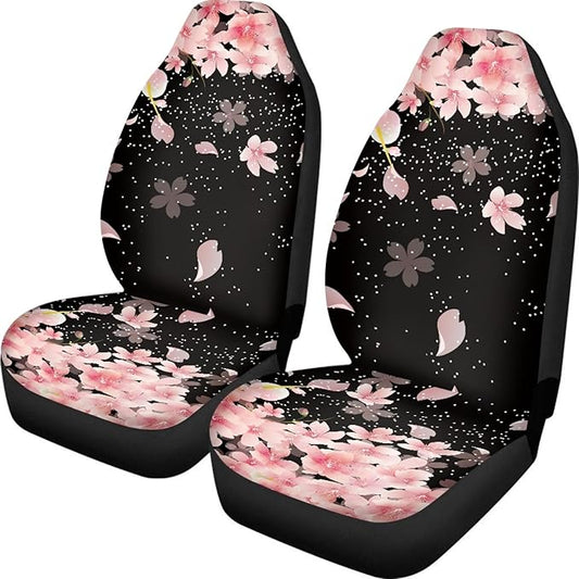 Cherry Blossoms Print Car Seat Covers for Women