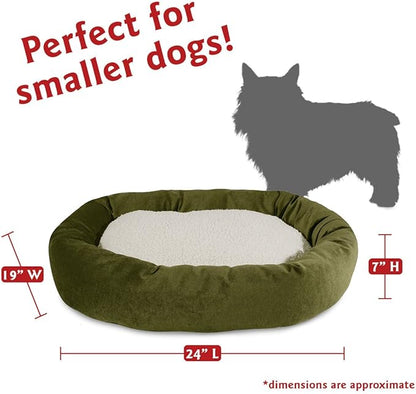 24 inch Fern Villa Collection Sherpa Bagel Dog Bed