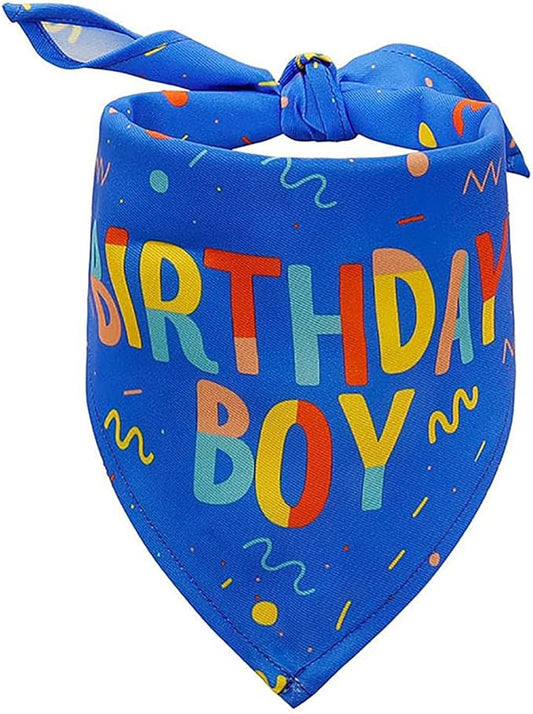 Birthday Boy Dog Bandana, Printed Dog Bandana Pet Scarf Dog Birthday Party Supplies for Dogs Pet Accessories for Dog Lovers Reveal Ideas