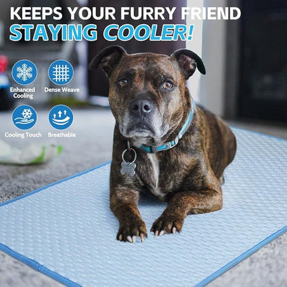 ULIGOTA Dog Cooling Mat Breathable Cooling Pad for Dog Cats Washable Pet Cooling Mat for Crate