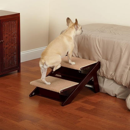 Pine Frame Dog RampSteps 2 Step,Brown
