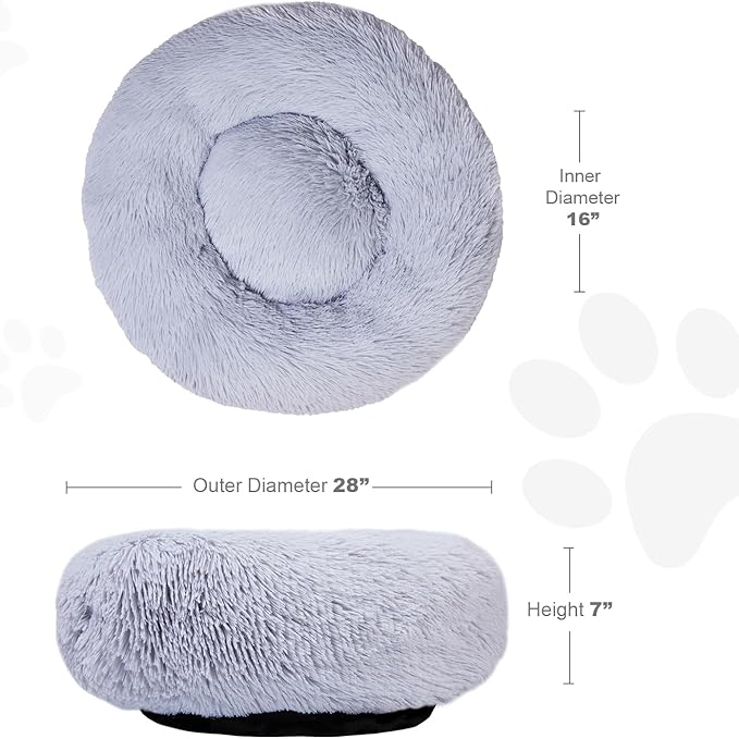 Aurako Cat Bed Dog Bed Round Cushion Pet 28" Light