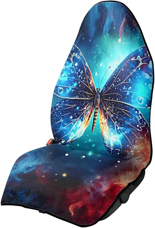 Butterfly Waterproof Towel Car Seat Cover Anti-Slip Bucket Seat Protector Washable Car Accessories Decro from Sweat, Food, Dirt, Gym, Swimming, Workout,Dog and Grime