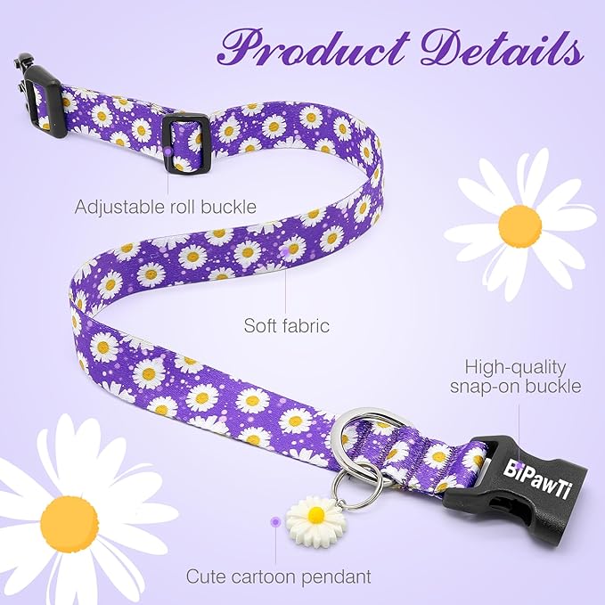 BiPawTi Floral Dog Collars for Large Dog