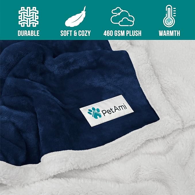 PetAmi Dog Blanket for Small Medium Dogs 29x40 Blue