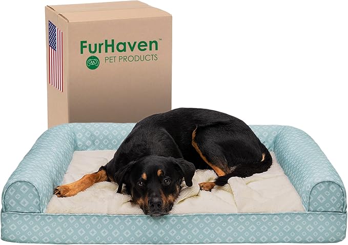 Furhaven Cozy Orthopedic Dog Bed for Large Dogs w/ Removable Bolsters & Washable Cover 95 lbs