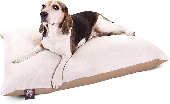 30x40 Khaki Rectangle Pet Dog Bed With Removable Washable Cover By Majestic Pet Products Small to Medium