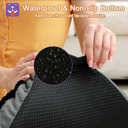 POCBLUE Deluxe Washable Dog Bed for Medium Dogs Dog Crate Mat 30 inch Comfy Fluffy Kennel Pad Anti-Slip for Dogs Up to 40 lbs 30" x 19", Black