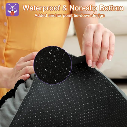 POCBLUE Deluxe Washable Dog Bed for Large Dogs Dog Crate Mat 36 Inch Comfy Fluffy Kennel Pad Anti-Slip for Dogs Up to 70 lbs 36" x 23", Black