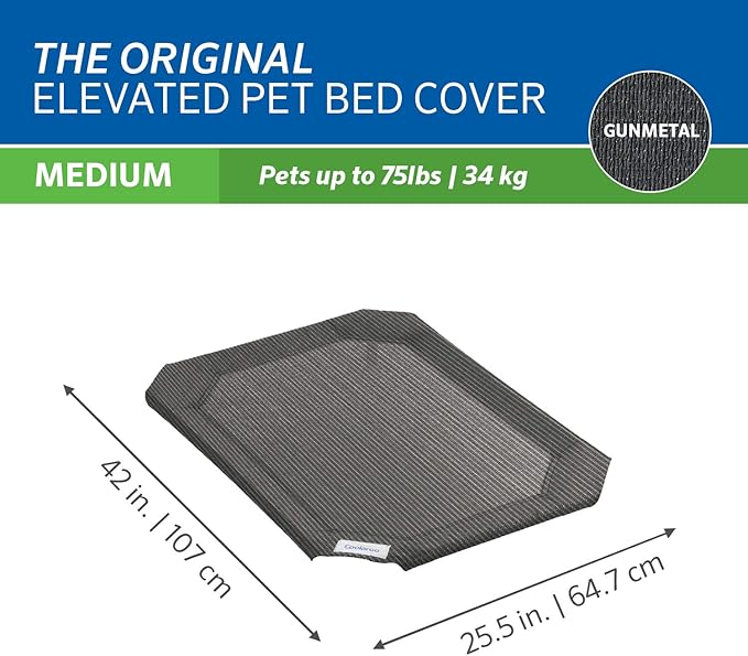 Coolaroo Original Pet Bed Replacement Cover - Gunmetal - Medium (35" x 25.5")