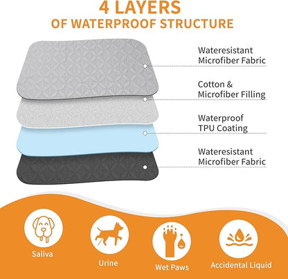 2 Packs Waterproof Dog Blankets Washable for Large Dog, All-Round Protector for Pets, Soft Reversible Dog Blankets Anti Scratches Dirty for Bed Couch Sofa Furniture (54"×82", Light/Dark Grey)