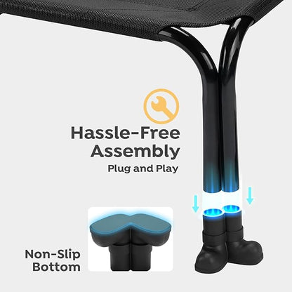 Veehoo Elevated Dog Bed 29" x 18", Black