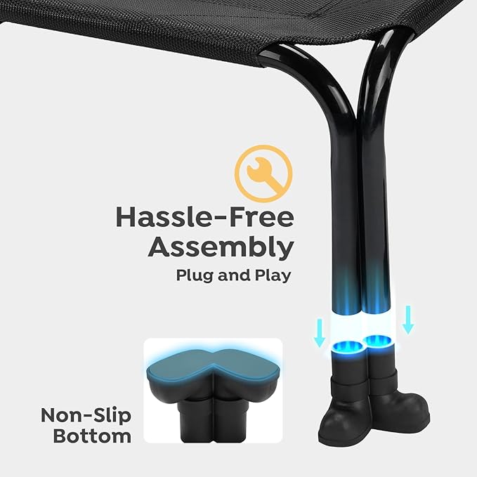 Veehoo Elevated Dog Bed 35" x 22", Black