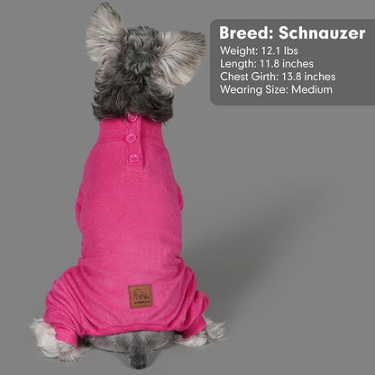 cyeollo Fleece Dog Pajamas Dog Pjs Jumpsuit Thermal Dog Onesie Stretchable Doggie Coat Girls Dog Clothes for Medium Sized Dogs