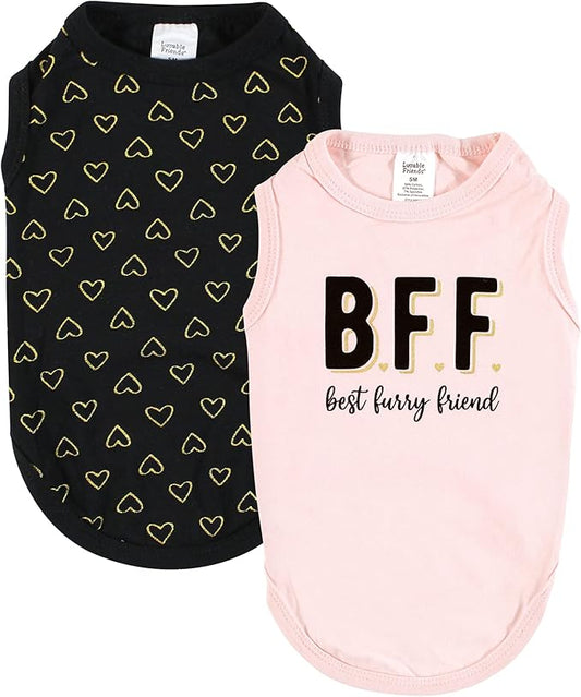 Luvable Friends Dog Pet Dog and Cats Cotton T-Shirts 2pk