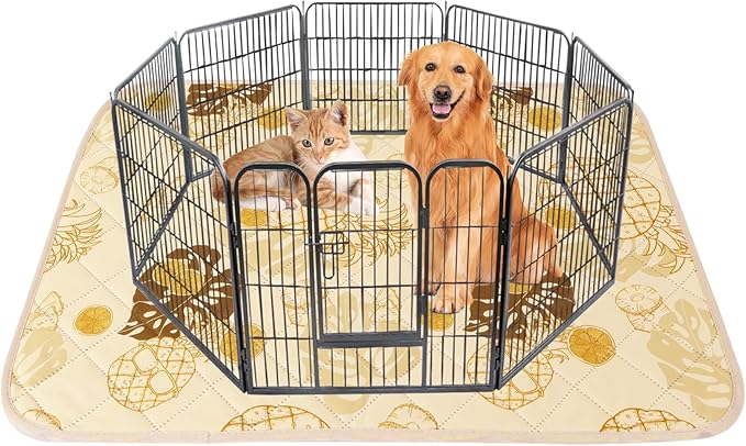 IEUUMLER Washable Pee Pads for Dogs 1 Pack EU007 (Yellow 63"X63"-1pcs)