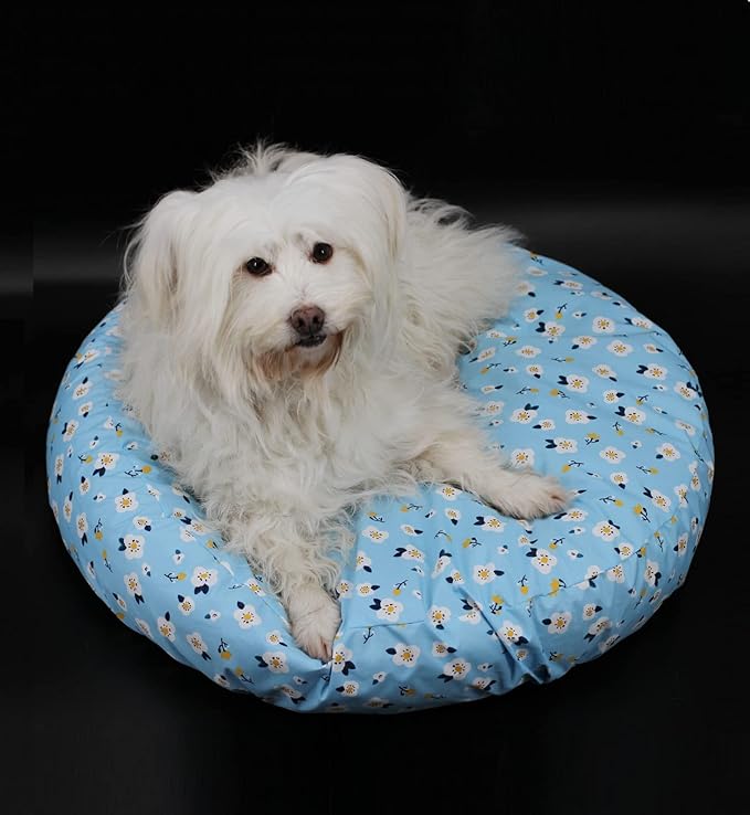 Circle Dog Bed Fitted Sheet Cover Replacement Waterproof Washable Plastic Pillow Cover for 20 Inch Round Faux Fur Donut Bed