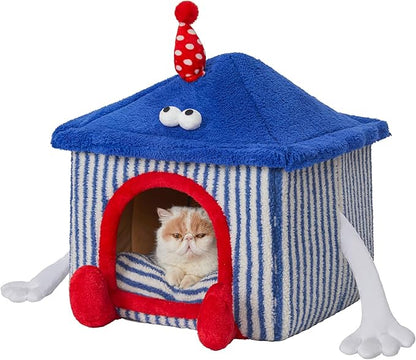 Jiupety Cat Houses for Indoor Cats (17"x17"x19.5") Up 15lbs Cat 8lbs Dog,