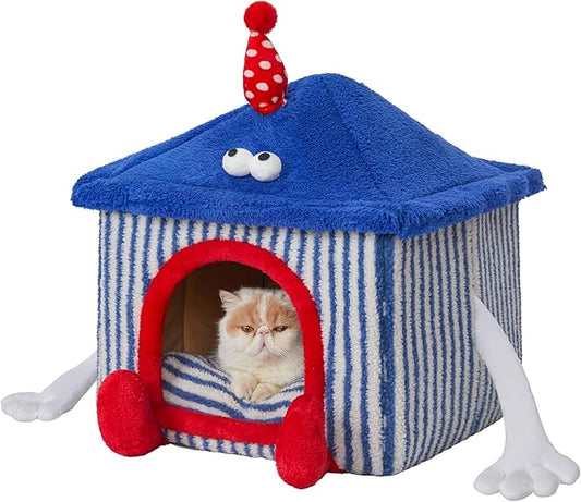 Jiupety Cat Houses for Indoor Cats (17"x17"x19.5") Up 15lbs Cat 8lbs Dog,