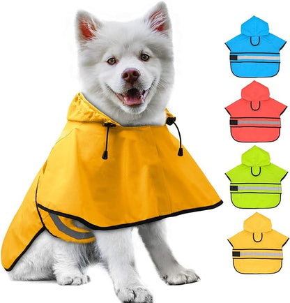Candofly Dog Raincoat Hooded Poncho