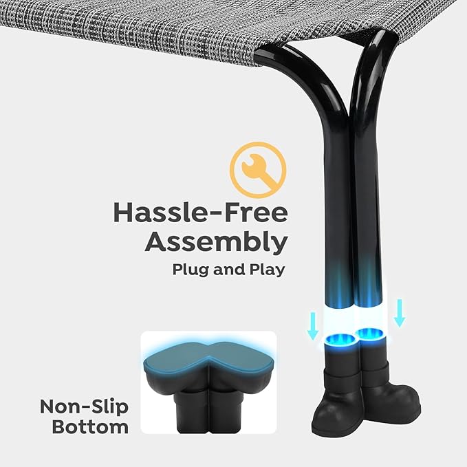 Veehoo Elevated Dog Bed 41" x 27", Black