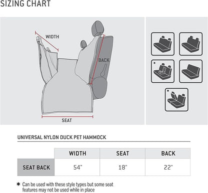 Carhartt Universal Fitted Nylon Duck Pet Hammock Car Seat Protector