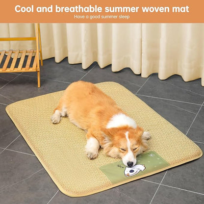 30 * 39 Inch Dog Beds Large Sized Dog and Medium Dogs,Pets Dog Summer Essentials Cooling Mat,Washable/Comfy/Home/Dog Crate Mat-Bamboo Dog Supplies