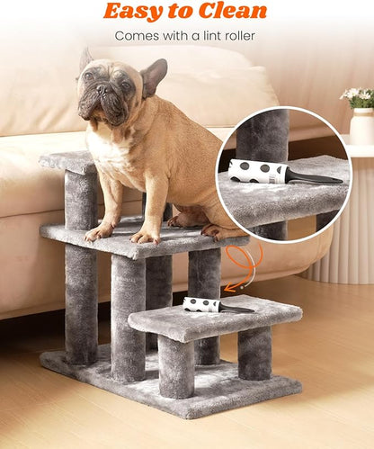 Pawque Dog Stairs for Small Dogs Old Cats 3 Combination 3 Steps-Grey