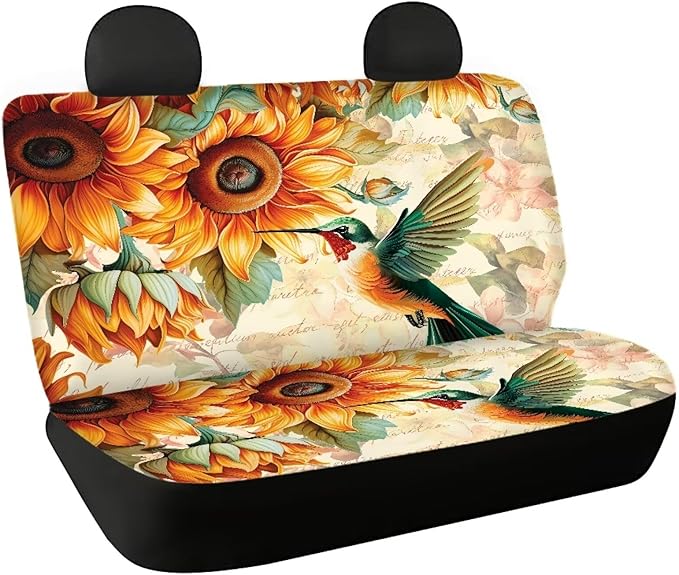 Tupalatus 2 Pack Car Back Seat Covers Durable Anti Dirty Auto Bench Seat Protector Pet Dog Seat Cushion Car Interior Decor