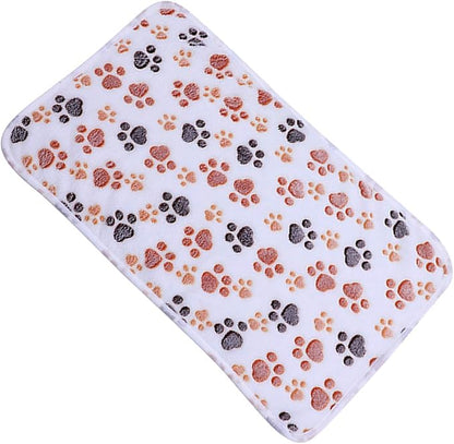 Pet Blanket for Cat & Dog Sleep Mat Bed Cover Soft Warm Blanket for Hamster Puppy and Other Animals (Medium, White+ Brown)