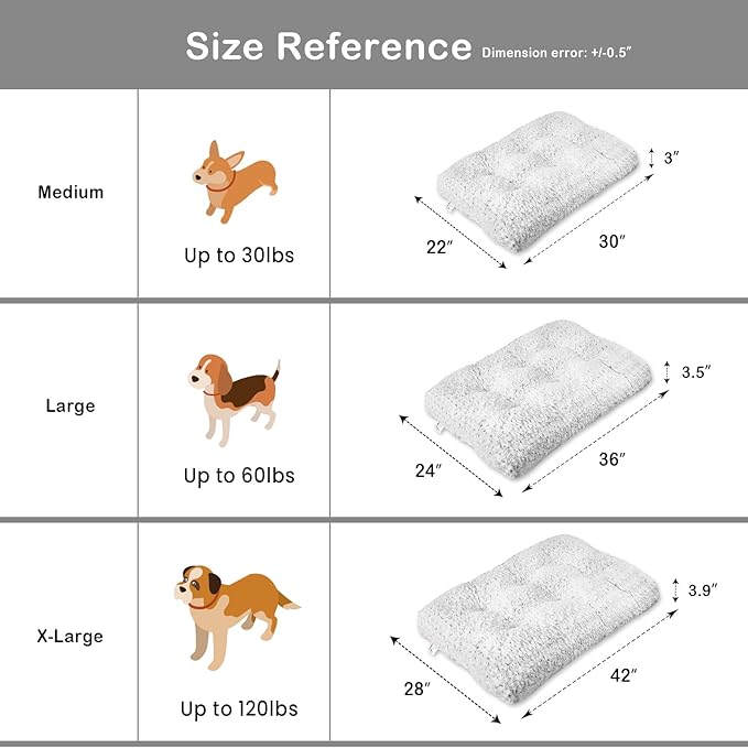 X-Large Dog Bed, 41 x 27 Inches, Polyester, Grey - Extra Large, Comfortable Washable Pet Mat for Dogs and Cats