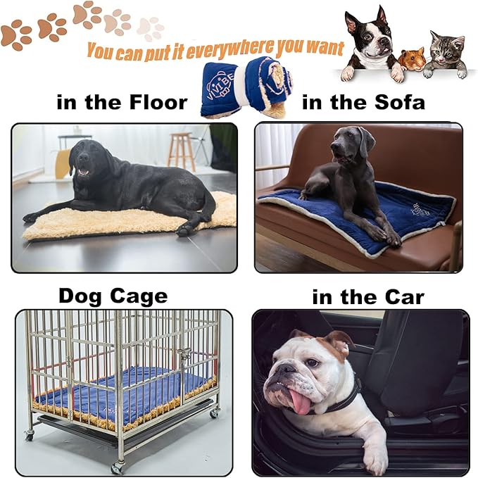 Large Dog Bed Mat 44 Inch Washable Mat Crate Pad