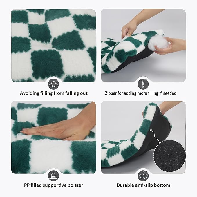 Checkered Dog Bed Small for Crate 24x18 Washable 24 inch