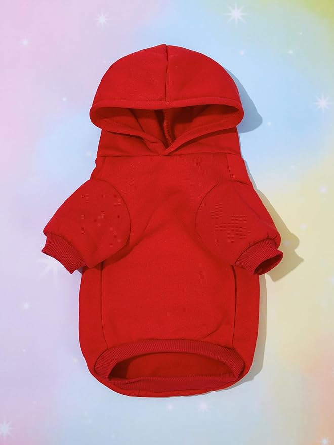 QWINEE Cartoon Bear Print Dog Hoodie Dog Sweatshirt