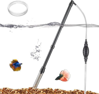 Carefree Fish Small Aquarium Gravel Cleaner Fish Tank 80Gph Water Changer Gravel Vacuum Adjustable Length ABS