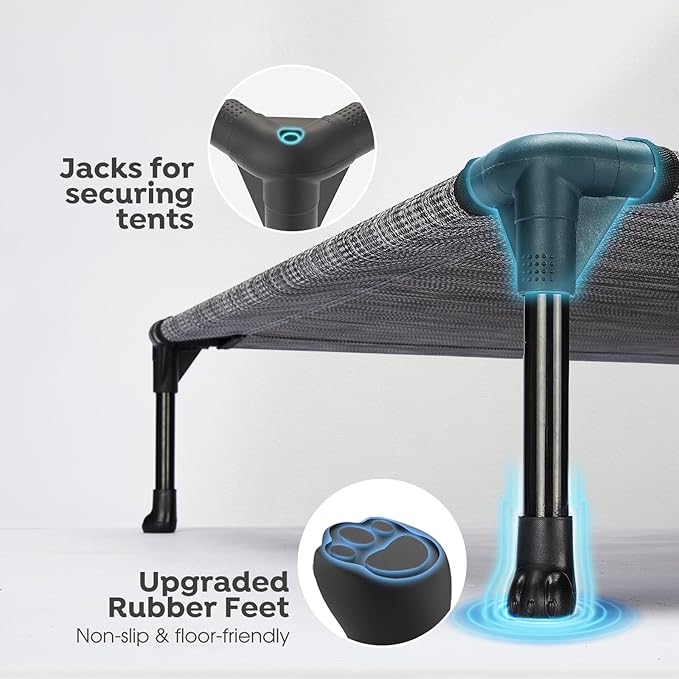 Veehoo 2 Pack Raised Dog Bed 42" x 30", Black CWC1803-L