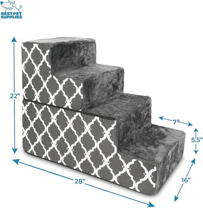 Best Pet Supplies Portable Foldable Foam Pet Stairs/Steps for Couch 4-Step (H: 22")