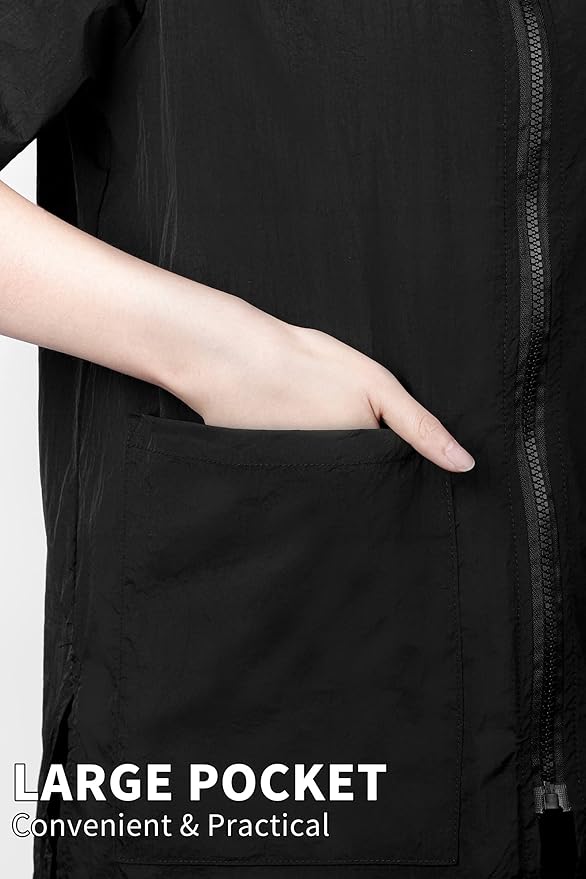 2 Pack Pet Grooming Work Clothes Water Resistant Pet Grooming Smock Workwear with Full Zipper Short Sleeves Pet Groomer Uniforms Black Pet Smock Clothes for Pet Shop Men Women