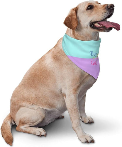 He Or She What Will It Be? Gender Reveal/Baby Announcement Dog Bandana,Pet Neckerchief for Pets Daily Wear Photo Prop Party Supplies (Pink/Blue-2)
