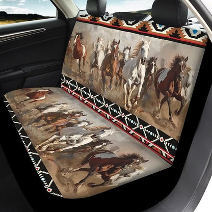 Horse Tribal Front Back Seat Cover Cute Seat