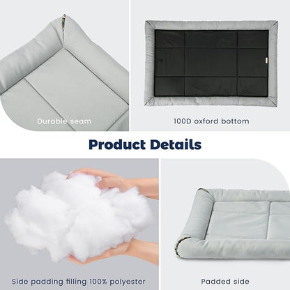 Miguel Oxford Ripstop Outdoor Waterproof Dog Bed for Metal Dog Crates Water-Resistant All Weather Pet Mat Durable Easy Wipe Clean Travel Indoor Outdoor Puppy Cat Crate Bed 42inch