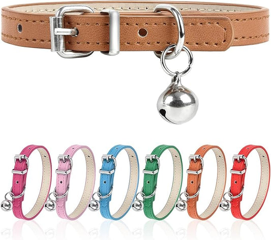 XXS Dog Collar for Teacup Adjustable Teacup Dog Collar for Small Medium Large Dogs 3/8 inch Width (Khaki