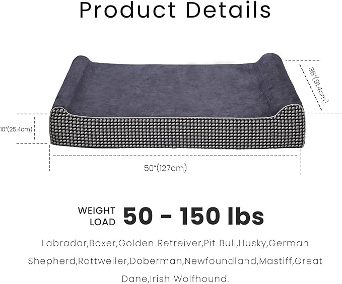Laifug Orthopedic Memory Foam Extra Large Dog Bed