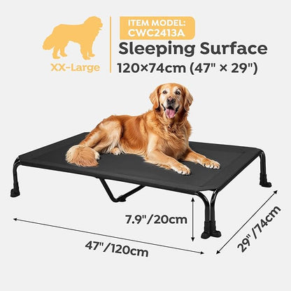 Veehoo Elevated Dog Bed 47" x 29", Black